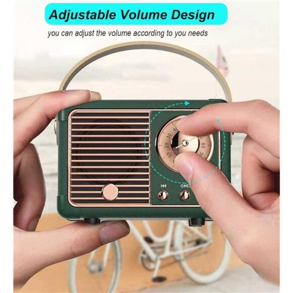 Dosmix Retro Bluetooth Speaker, Vintage Decor, Mini Wireless Bluetooth Speaker, - Picture 3 of 7